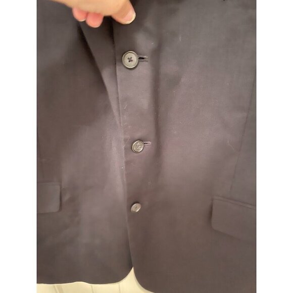Jeffrey Banks Men's Black Pure Wool Blazer Jacket 3-Button Classic Fit Made In C - Picture 2 of 11